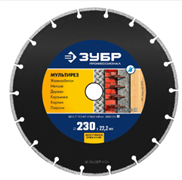 ЗУБР Мультирез, 230 мм, (22.2 мм, 5 х 2.8 мм), сегментный алмазный диск, Профессионал (36660-230) 36660-230_z01