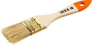 Кисть флейцевая DEXX, деревянная ручка, натуральная щетина, индивидуальная упаковка, 38м