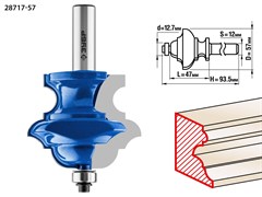 ЗУБР 57x47,6мм, хвостовик 12мм, фреза кромочная фигурная №6(многопрофильная) 28717-57