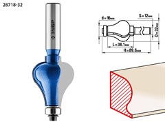 ЗУБР 32x38мм, хвостовик 12мм, фреза кромочная фигурная №7 28718-32