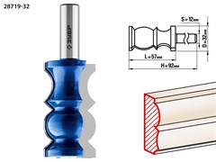 ЗУБР 32x57мм, хвостовик 12мм, фреза кромочная фигурная №8 28719-32