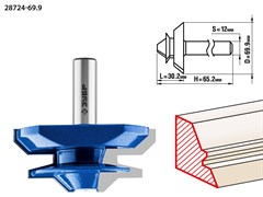 ЗУБР 69,9x30мм, фреза кромочная для углового сращивания 28724-69.9
