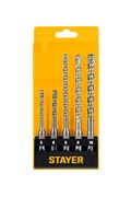 STAYER HERCULES-4Х 5 шт: 5/6x110, 6/8/10x160 мм, набор буров SDS-plus, PROFESSIONAL (29290-H5) 29290-H5