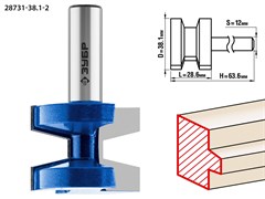 Фреза пазо-шиповая наборная, D38,1мм*28,6, хв-12мм ЗУБР Профессионал 28731-38.1-2