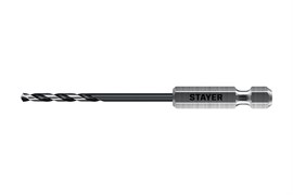 STAYER НЕХ-1/4″, d 2.5 х 79 мм, сверло по металлу для винтовёртов и шуруповертов IMPACT READY (29603-2.5) 29603-2.5