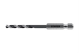 STAYER НЕХ-1/4″, d 3.0 х 84 мм, сверло по металлу для винтовёртов и шуруповертов IMPACT READY (29603-3) 29603-3