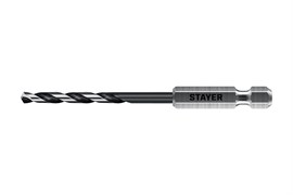 STAYER НЕХ-1/4″, d 4.0 х 98 мм, сверло по металлу для винтовёртов и шуруповертов IMPACT READY (29603-4) 29603-4