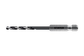 STAYER НЕХ-1/4″, d 4.5 х 103 мм, сверло по металлу для винтовёртов и шуруповертов IMPACT READY (29603-4.5) 29603-4.5