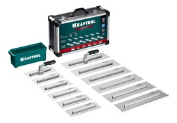 KRAFTOOL 280х115 мм (6шт) - 480х130 мм (6шт), набор нержавеющих гребенок со сменной 2к ручкой, в пластиковом кейсе (33268-H12) 33268-H12