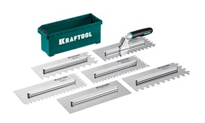 KRAFTOOL 280х115 мм, набор нержавеющих гребенок (6шт) со сменной 2к ручкой, в пластиковом кейсе (33268-H6) 33268-H6