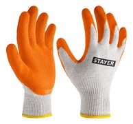 STAYER ULTRA, S-M, х/б перчатки с рельефным латексным покрытием, противоскользящие, 13 класс (11403-S) 11403-S