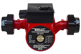 Насос циркуляционный CN-25/4 (35/53/71Вт; макс.подача 20/30/40 л/мин;макс.напор 2/3/4 м;длина 180мм,присоедин.размеры 1¹/₂