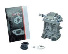 Поршневая группа (в сборе) для бензопил BR-S180 (сальники, подшипники, поддон, свеча, набор прокладок, патрубок карбюратора.) инд. кор. 01 04 213 019К