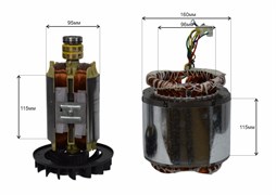 Ротор + статор генератора BR3800-CU медный 2,8/3,2кВт ( Длина Статора 155мм ) 02 02 074 047