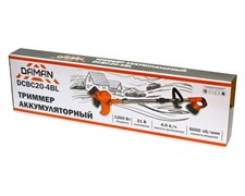 Триммер аккумуляторный DAMAN DCBC20-4BL (1200Вт., 21В., 4,0Ач., Li-lon, 5000об/мин., диаметр резки 150мм; в комп:АКБ,З/У) 6шт/кор;60шт/поддон 21 01 201 093