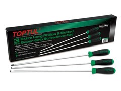 Набор отверток 3шт EXTRA LONG (SL5,5 SL6,5 PH2) 400mm TOPTUL (GAAE0306) GAAE0306