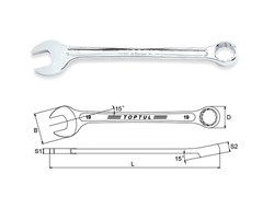 Ключ комбинированный 12мм 15° TOPTUL (AAEX1212) AAEX1212