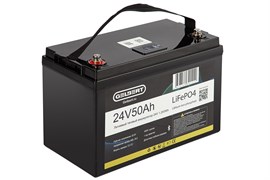 Литиевый тяговый аккумулятор Gelbert LiFePO4 (24V/50Ah/80A/1,200Wh) BT/Display 0000180