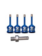 Набор коронок по керамограниту KEOS PRO 6-12мм M14 с воском с переходником (DCK612M14) 74075