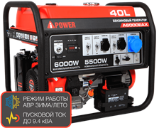 Портативный бензиновый генератор A-iPower A6000EAX 223851
