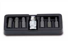 Набор бит "TORX" 1/2" Т25-Т55 + переходник 1/2" 7пр. TOPTUL (GAAT0705) ЦБ-0000764484