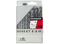 Набор сверл по мет. 1-10мм 10шт HSS Standard (Diager) (752С) ЦБ-0001055238