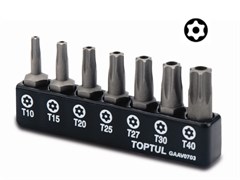 Набор бит TORX с отверст. Т10-Т40 7шт. TOPTUL (GAAV0703) ЦБ-0000831537