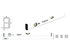 Уровень 1000 мм 2 глаз. брусковый, белый, с линейкой P05 SLOWIK (быт.) ЦВ-3390354330