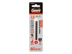 Сверло по металлу ц/х 3.5х39х70 мм HSS-Co, комплект из 2-х шт GEPARD ЦВ-0005347386