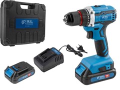 Аккум. дрель-шуруповерт BULL SR 1803 в чем. БЕСЩЕТ., 18 В, 50 Н*м, 2*2 А*ч акб, БЗП 10 мм ЦГ-0906132857