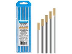 Электрод вольфрамовый золотой WL-15, Ф 4,0 мм (набор 5 шт) SOLARIS ЦЕ-7594903975