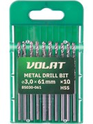 Сверло по металлу ц/х 3.0х33х61 мм HSS, комплект из 10-ти шт ВОЛАТ ЦБ-0160987554