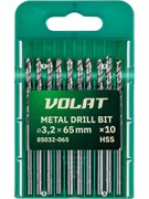 Сверло по металлу ц/х 3.2х36х65 мм HSS, комплект из 10-ти шт ВОЛАТ ЦБ-3206775600