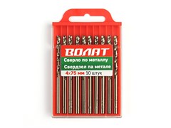 Сверло по металлу ц/х 4.8х52х86 мм HSS, комплект из 10-ти шт ВОЛАТ ЦБ-0101189120