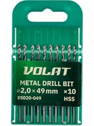 Сверло по металлу ц/х 2.0х24х49 мм HSS, комплект из 10-ти шт ВОЛАТ ЦБ-0447694832