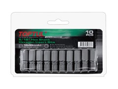 Насадка шестигранник 12мм 5/16" 10шт блистер TOPTUL (FSDA1012G) ЦВ-0192034752