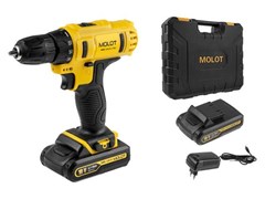Аккум. дрель-шуруповерт MOLOT MBD 1815-1 DLi в чем. 18В, 2 акк., 1.5 А/ч Li-Ion, 2 скор., 30 Нм ЦГ-1054824744