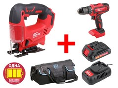 Аккум. лобзик WORTEX CJS 6529 в кор. ALL1 + АКЦИЯ (комплект с шуруповерт, акб, зу и сумка со скидой) ЦВ-0538533999