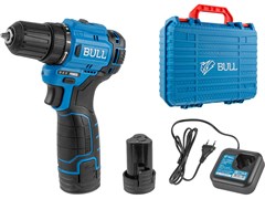 Аккум. дрель-шуруповерт BULL SR 1203 в чем. БЕСЩЕТ., 12 В, 37 Н*м, 2*2 А*ч акб, БЗП 10 мм ЦЗ-3551236248