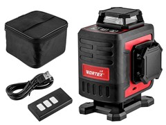 Нивелир лазерный линейный WORTEX LX LL 0340-2 (4х360°, до 25 м, +/- 0.3 мм/м, зеленый) ЦЗ-0000988960