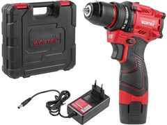 Аккумуляторная дрель-шуруповерт WORTEX LX BD 1215-1 Li 12В, 30 Нм, 1.5 Ач акб, патрон 10 мм, бесщёт. ЦЗ-0447282000