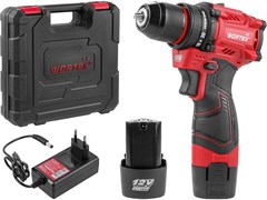 Аккумуляторная дрель-шуруповерт WORTEX LX BD 1220 DLi 12В, 30 Нм, 2*1.5 Ач, патрон 10 мм, бесщёт. ЦЗ-3142327959