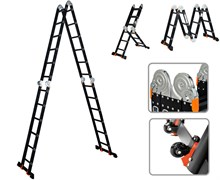 Лестница алюм. многофункц.4х6 ступ.(стрем.-332см,лестн.-690см) 17,0кг BLACK LINE STARTUL (ST9930-06) ЦЗ-0986753568