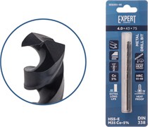 Сверло по металлу ц/х 4.0х43х75 мм HSS-Co Black EXPERT STARTUL ЦЗ-1360680000