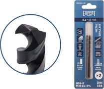 Сверло по металлу ц/х 3.2х36х65 мм HSS-Co, комплект из 2-х шт Black EXPERT STARTUL ЦЗ-0029264472