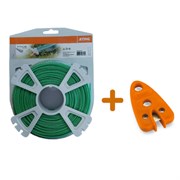 Струна 2,0 мм х 119 м STIHL круглого сечения,беcшумная, зелёный + Шнайдер 0000 930 2424Ш
