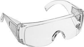 Защитные прозрачные очки DEXX широкая монолинза с дополнительной боковой защитой и венти