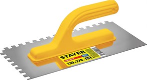 STAYER 130 х 270 мм, зуб 8 х 8 мм, штукатурная гладилка (08012-08), шт 08012-08_z01