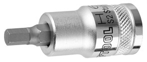 Торцовая бита-головка KRAFTOOL ″INDUSTRIE QUALITAT″, материал S2, HEX, сатинированная, 1/2″, H6 27908-06_z01