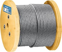 ЗУБР DIN 3066, свивка 6 х 37 + IWR, 12 мм, L 50 м, грузоподъемный стальной трос, Профессионал (30417-12) 30417-12